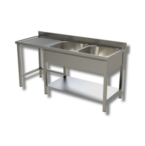 Double Bowl Sink with Left Drainer